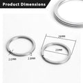 Biyrly Stainless Steel Round Keyrings 12 Pack Silver 28mm Flat Split Rings by Deal US