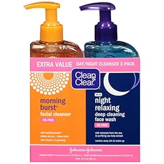 Clean & Clear Day and Night Acne Face Wash Oil-Free 8 fl oz (2 Pack) by Pasteur Pharmacy