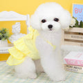 Wiz BBQT Chihuahua Yorkie Dog Dress Sleeveless Ruffles Bow Yellow Size L by Deal US