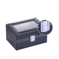 Mens Black Leather Display Glass Top Jewelry Case Organizer by DailySale