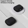 Silicone Case Compatible with AirPods Pro (2019), Liquid Silicone Protective Skin with Front LED Visible Indicator, Black by Generic