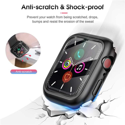 PC Case with Tempered Glass Screen Protector for Apple Watch 42mm by Merchsection