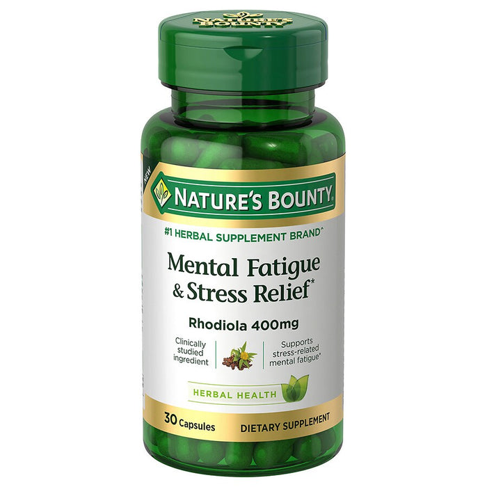 Nature's Bounty Rhodiola 400 Mg Mental Fatigue & Stress Relief 30 Capsules by Pasteur Pharmacy