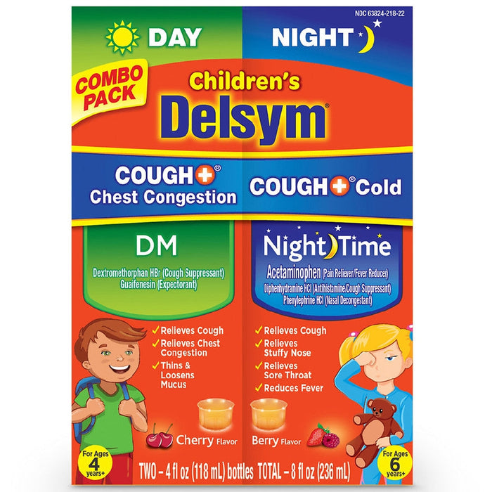 Delsym Children's Cough Day & Night Liquid 4+4 Oz Value Pack by Pasteur Pharmacy