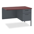HON Metro Classic Series Workstation Return, Right, 42w x 24d x 29.5h, Mahogany/Charcoal
