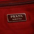 Prada Red Leather x Beige Canvas Shoulder Bag #5242 by Bolt Boutique