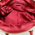 Prada Red Leather x Beige Canvas Shoulder Bag #5242 by Bolt Boutique