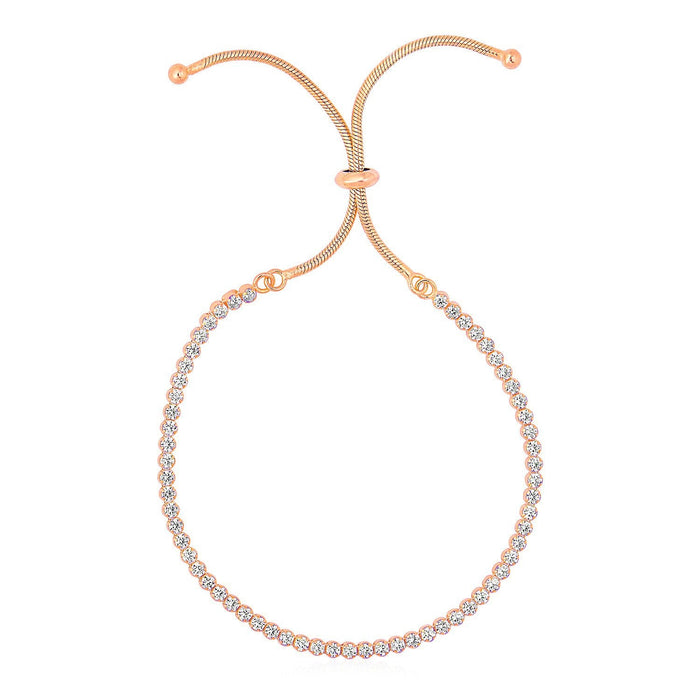 Adjustable Tennis Style Bracelet with Cubic Zirconia in Sterling Silver by Bids.com
