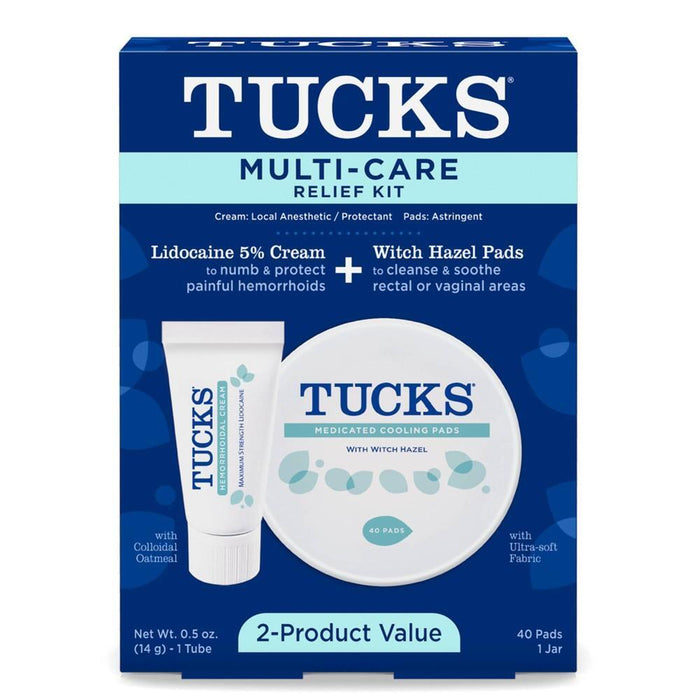 Tucks Multi Care Relief Kit, Lidocaine 5% Cream + Witch Hazel Pads by Pasteur Pharmacy