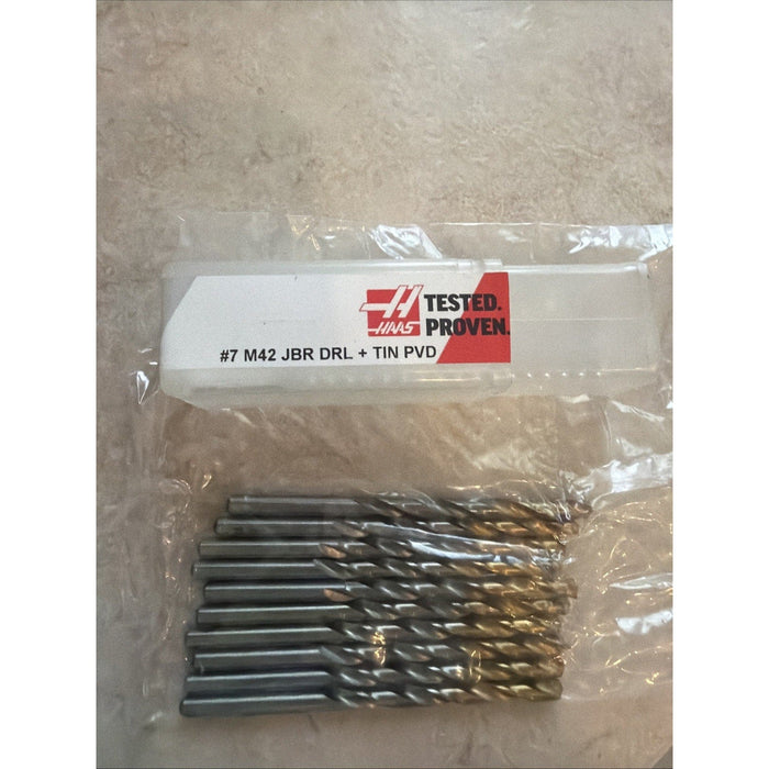 Haas #7 M42 Cobalt Jobber Drill Bits TiN Coated – Set of 10 by Price Is Right Miami