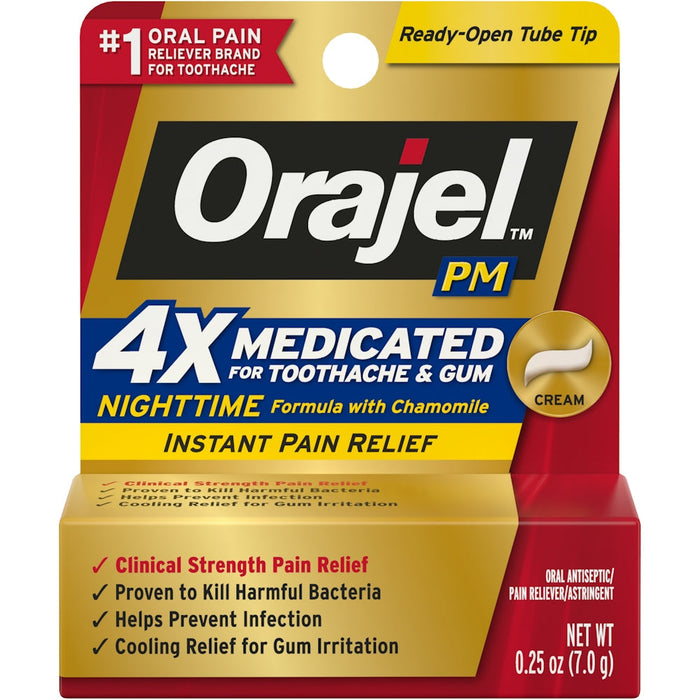 Orajel Pm Long Lasting Toothache Pain Relief Cream 0.25 Oz by Pasteur Pharmacy