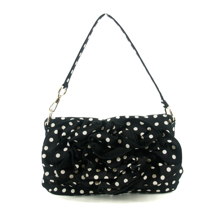 Yves Saint Laurent Canvas Black Polka Dot Shoulder Bag #5276 by Bolt Boutique