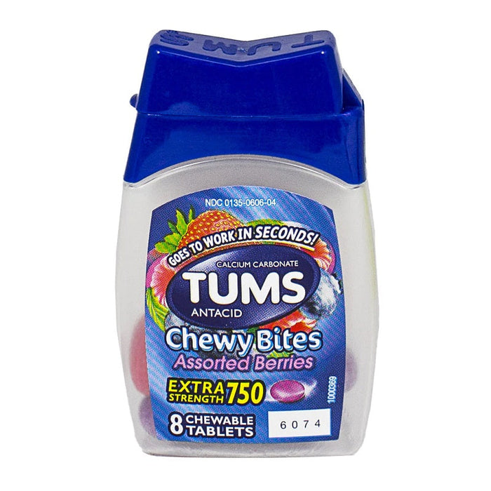 Tums Antacid Extra Strength Chewy Bites Assorted Berries 8Ct by Pasteur Pharmacy