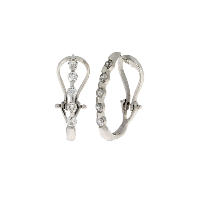 1.00ct Diamond Hoop Earrings 14KT White Gold by Bids.com