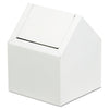 HOSPECO Double Entry, Swing Top Floor Receptacle, Metal, White