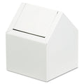 HOSPECO Double Entry, Swing Top Floor Receptacle, Metal, White