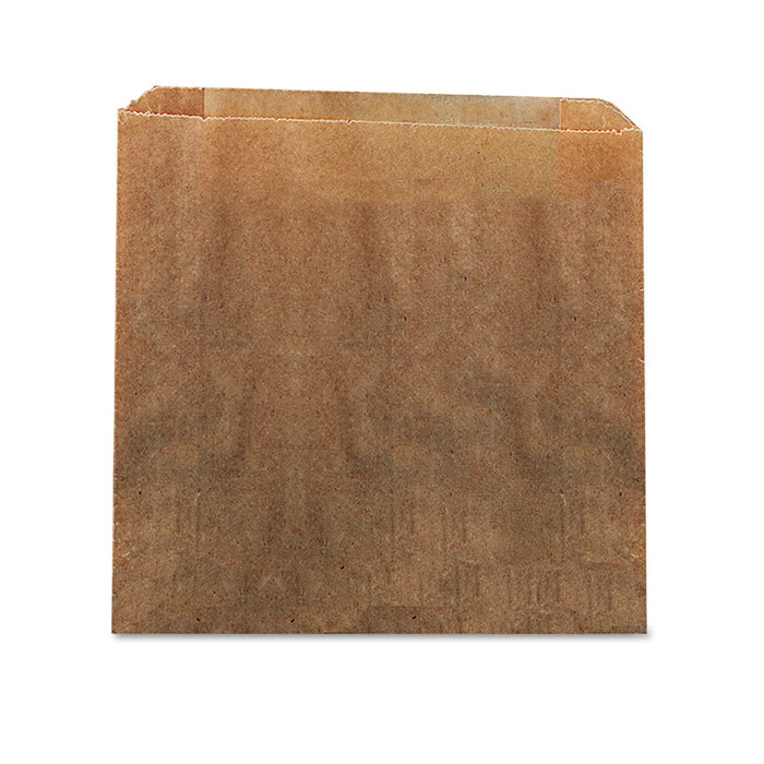 HOSPECO Waxed Kraft Liners, 10.5" x 9.38", Brown, 250/Carton