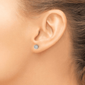 14K White Gold Lab Grown Diamond Cluster Earrings by Fine Color Jewels