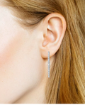 And Now This Cubic Zirconia Graduated C-Hoop Earring in Silver Plate by Vanessa Jane