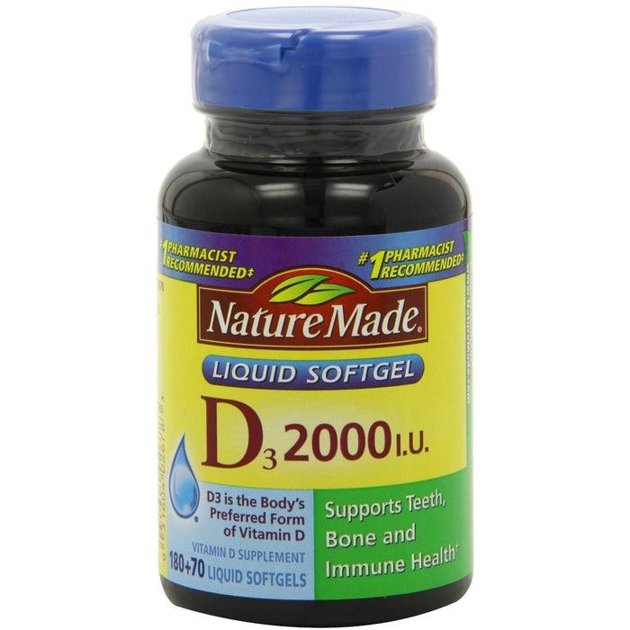 Nature Made Vitamin D3, 50 Mcg, Softgels by Pasteur Pharmacy