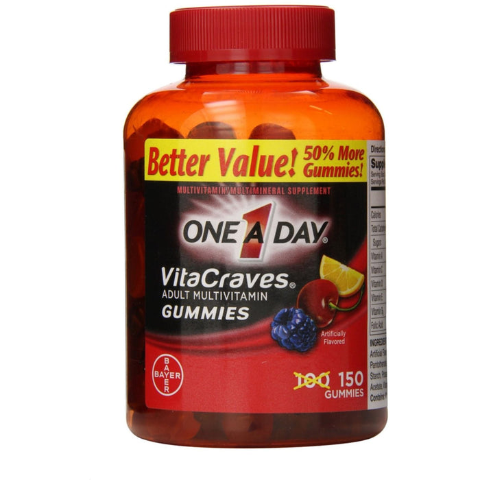 One A Day Vitacraves Gummies Adult Multivitamin 150 Ea Bottle by Pasteur Pharmacy