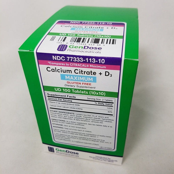 Gendose Calcium Citrate + D3 Tab 100 (10X10) Ud by Pasteur Pharmacy