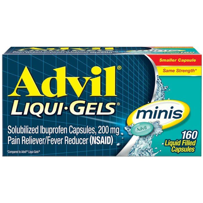 Advil Pain Reliever/Fever Reducer, 200 Mg, Minis, Liquid Filled Capsules by Pasteur Pharmacy