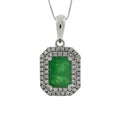 1.08ct Emerald Diamond Fashion Pendants 14KT White Gold by Bids.com
