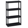 Iceberg Rough n Ready Open Storage System, Four-Shelf, Injection-Molded Polypropylene, 32w x 13d x 54h, Black