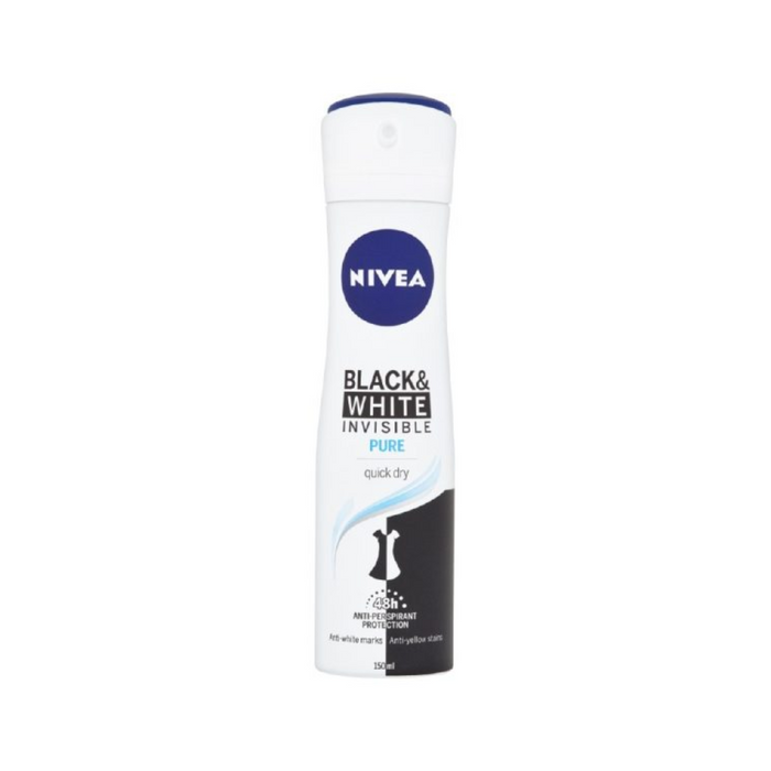 Nivea Black & White Pure Invisible 72H Deodorant 150ml by Pasteur Pharmacy