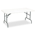 Iceberg IndestrucTable Industrial Folding Table, Rectangular Top, 1,200 lb Capacity, 60w x 30d x 29h, Platinum