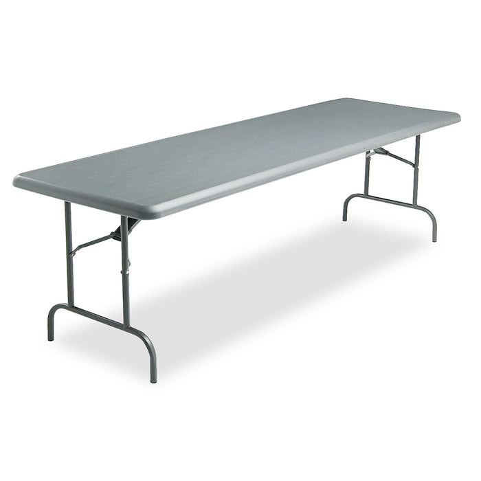 Iceberg IndestrucTable Industrial Folding Table, Rectangular Top, 1,200 lb Capacity, 96w x 30d x 29h, Charcoal