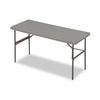 Iceberg IndestrucTable Classic Folding Table, Rectangular Top, 1,200 lb Capacity, 60w x 24d x 29h, Charcoal