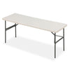 Iceberg IndestrucTable Classic Folding Table, Rectangular Top, 1,200 lb Capacity, 72w x 24d x 29h, Platinum