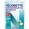 Nicorette Nicotine Gum Stop Smoking Aid, 4 Mg, White Ice Mint Flavor
