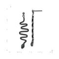 Black Spinel Snake Dangle Earrings by Fine Color Jewels