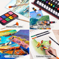 175-Piece Deluxe Art Set – Crayons, Colored Pencils & Acrylic Paints in Wooden Case by DailySale