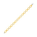 14k Two-Tone Gold Chain Bracelet with Textured Oval Links by Bids.com