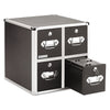 Vaultz Four-Drawer CD File Cabinet, Holds 660 Folders or 240 Slim/120 Standard Cases, Black