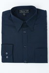 Navy Striped Button Up  Dress Shirt
