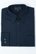 Navy Striped Button Up Dress Shirt by Boutique 23