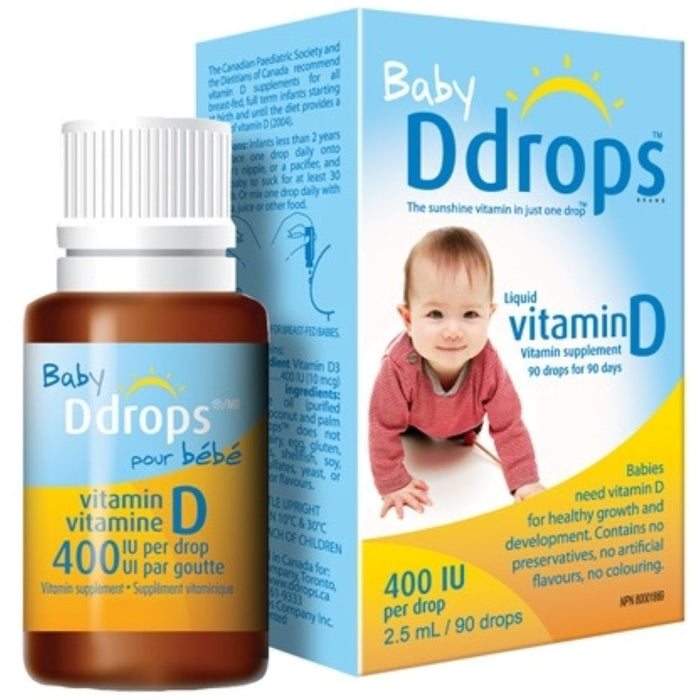 Ddrops Baby Vitamin D 400 IU Organic Liquid Drops - 0.08 Fl Oz by Pasteur Pharmacy