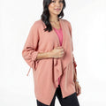 Jm Collection Draped-Front Ruched-Sleeve Cardigan, Size Small by Vanessa Jane
