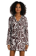 La Blanca Lace up V-Neck Dress Swim Cover up, Size XS by Vanessa Jane