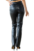 Vegan Leather Straight Leg Pants by The House of Stylez