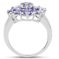 3.37 Carat Genuine Tanzanite and White Topaz .925 Sterling Silver Ring by Bids.com