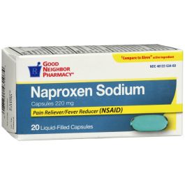 GNP Naproxen Sodium 220 mg Soft Gel Pain Reliever, 20 Count by Pasteur Pharmacy