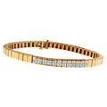 14K Yellow Gold Princess Cut Diamond Banded Bracelet (1.00 cttw, G-H Color, VS1-VS2 Clarity) by Bids.com