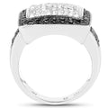 0.61 Carat Genuine Black Diamond and White Diamond .925 Sterling Silver Ring by Bids.com