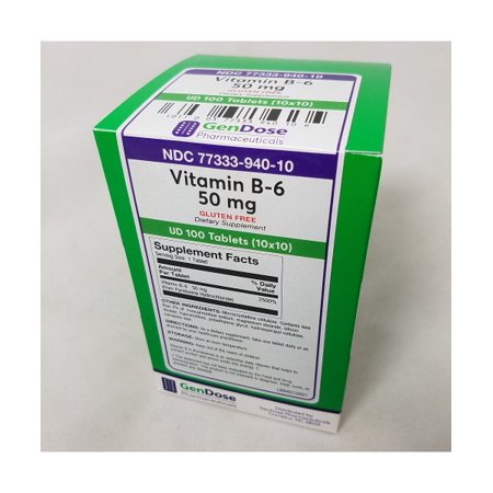 Gendose Vitamin B-6 50 Mg Tab 100 (10X10) Ud by Pasteur Pharmacy